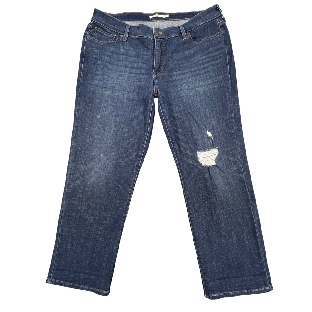 Levi's Blue Distressed Boyfriend Denim Jeans Womens 18W
